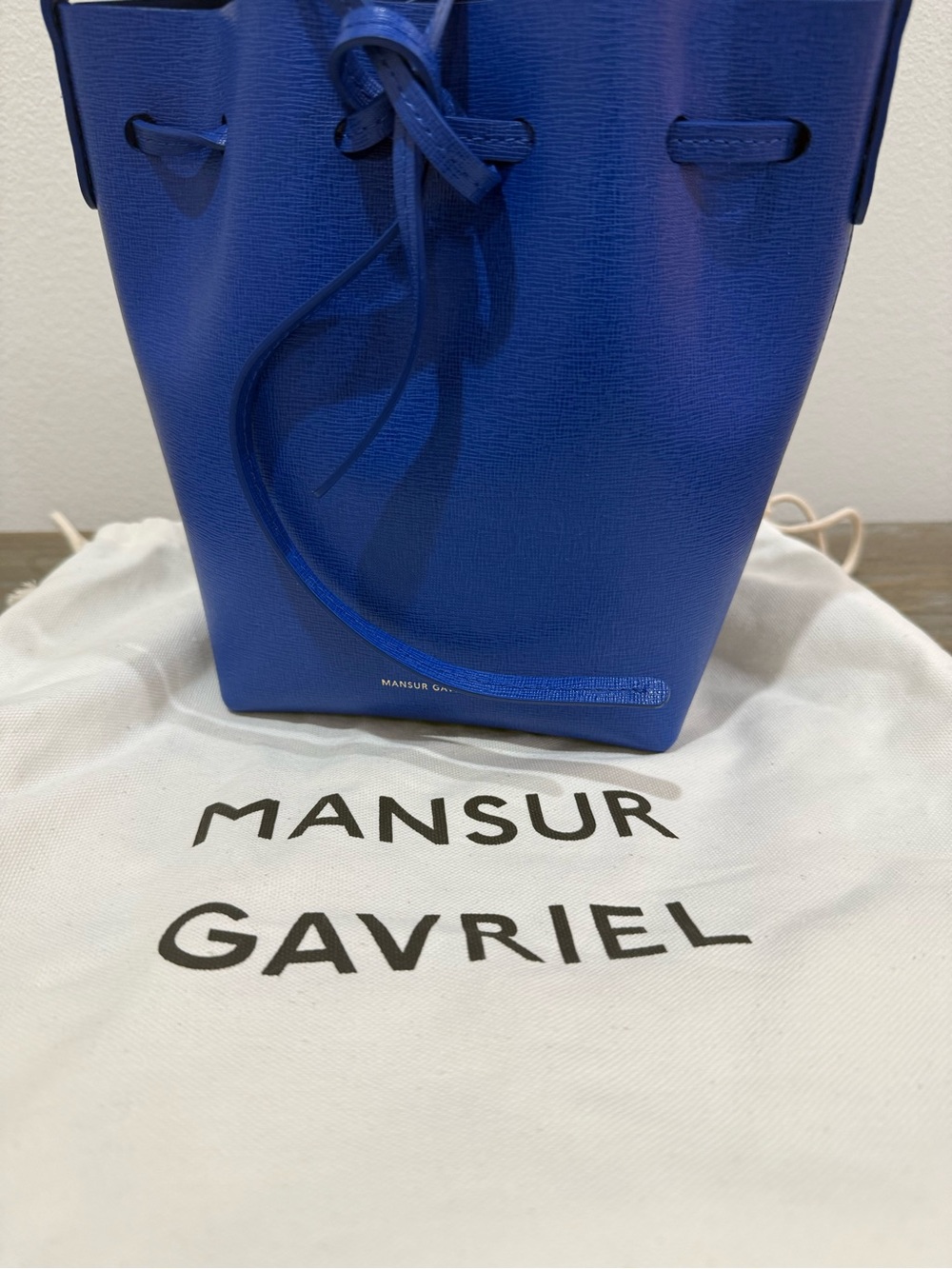 Mansur Gavriel Blue Mini Bucket Bag